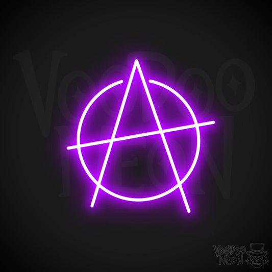 Anarchy Neon Sign - Neon Anarchy Sign - Color Purple