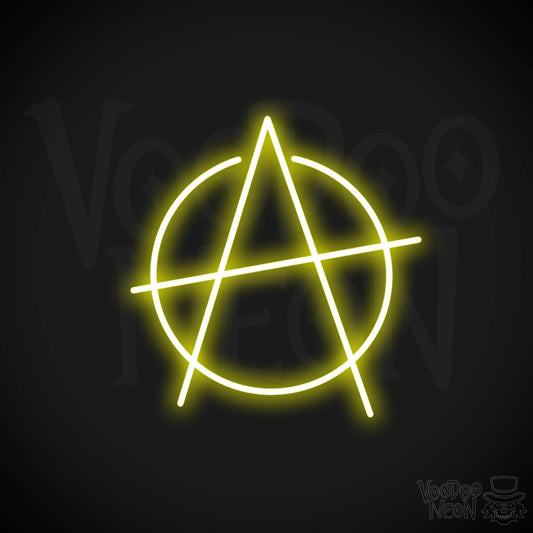 Anarchy Neon Sign - Neon Anarchy Sign - Color Yellow