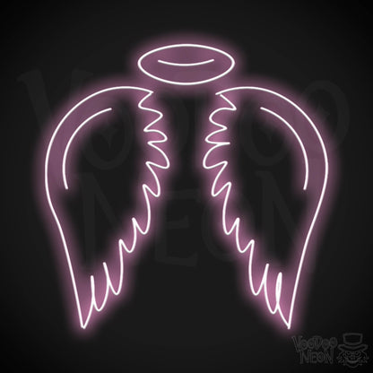 Angel Wings Wall Art - Angel Wings LED Sign - LED Neon Angel - Color Light Pink