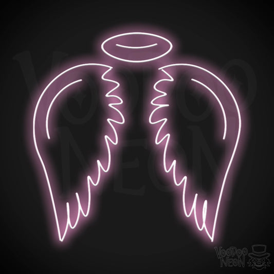 Angel Wings Wall Art - Angel Wings LED Sign - LED Neon Angel - Color Light Pink