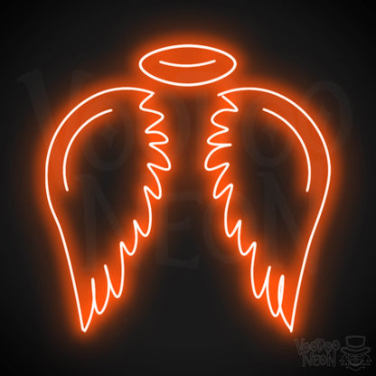 Angel Wings Wall Art - Angel Wings LED Sign - LED Neon Angel - Color Orange