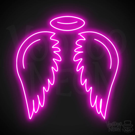 Angel Wings Wall Art - Angel Wings LED Sign - LED Neon Angel - Color Pink