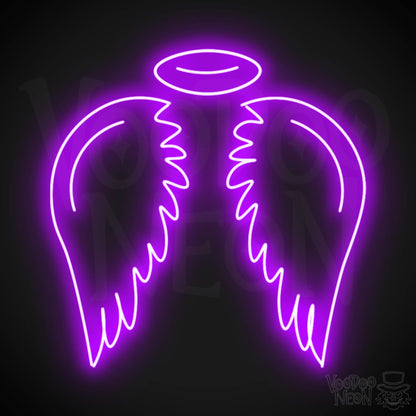 Angel Wings Wall Art - Angel Wings LED Sign - LED Neon Angel - Color Purple