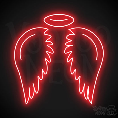 Angel Wings Wall Art - Angel Wings LED Sign - LED Neon Angel - Color Red