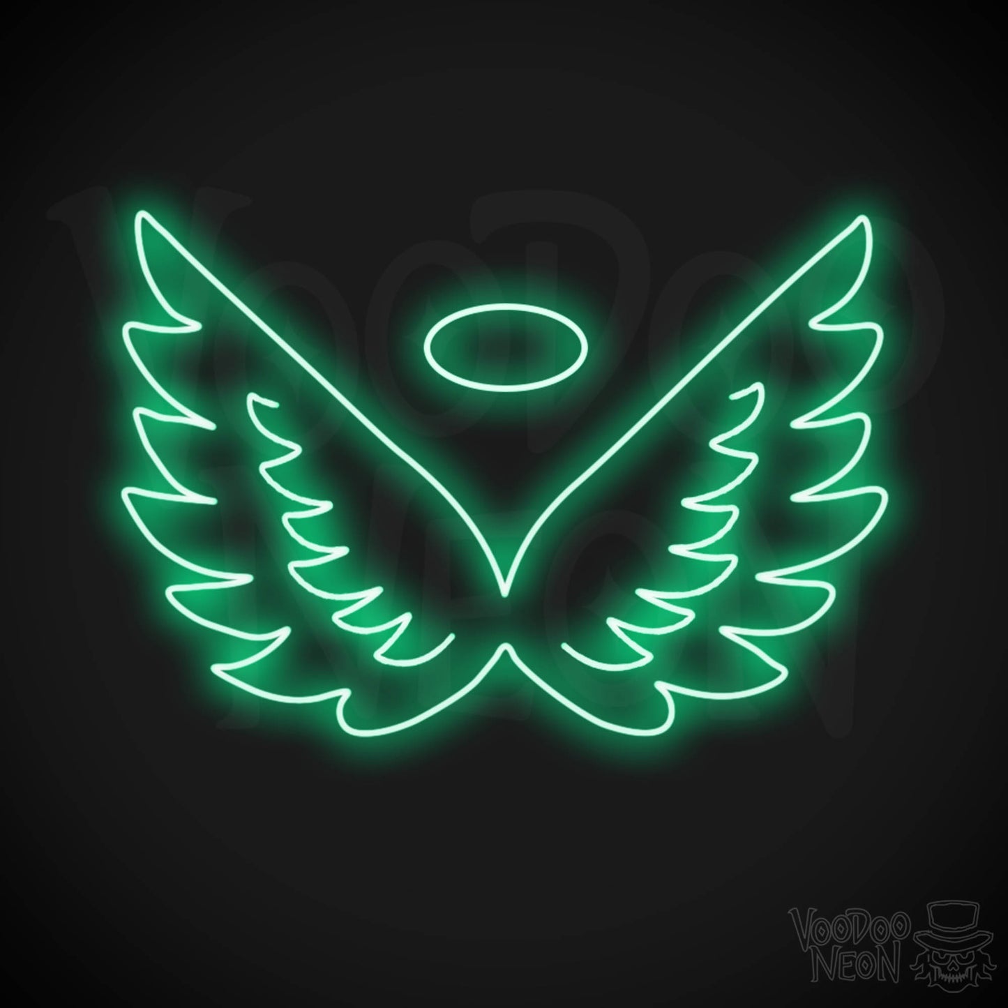 Angel Wings Neon Sign - Neon Angel Wings Sign - Wall Art - Color Green