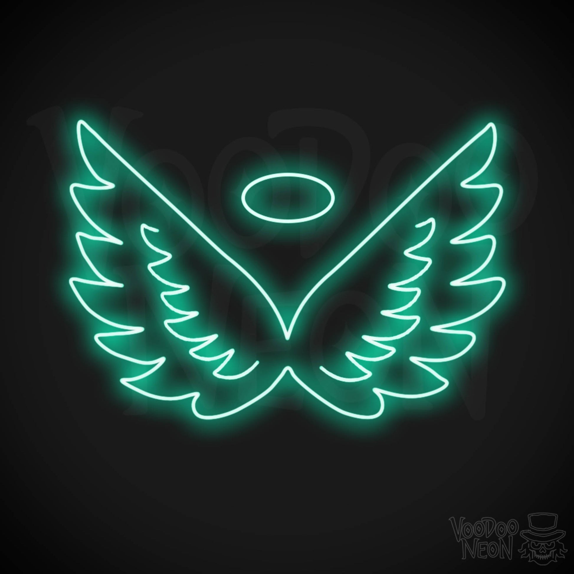 Angel Wings Neon Sign - Neon Angel Wings Sign - Wall Art - Color Light Green