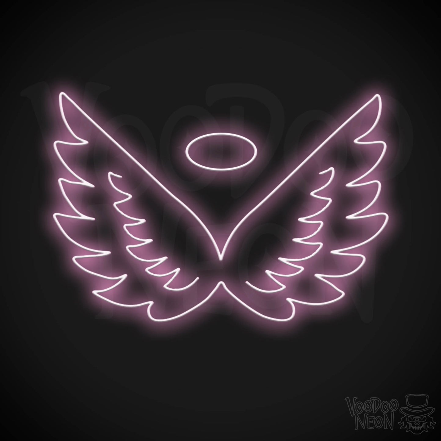 Angel Wings Neon Sign - Neon Angel Wings Sign - Wall Art - Color Light Pink