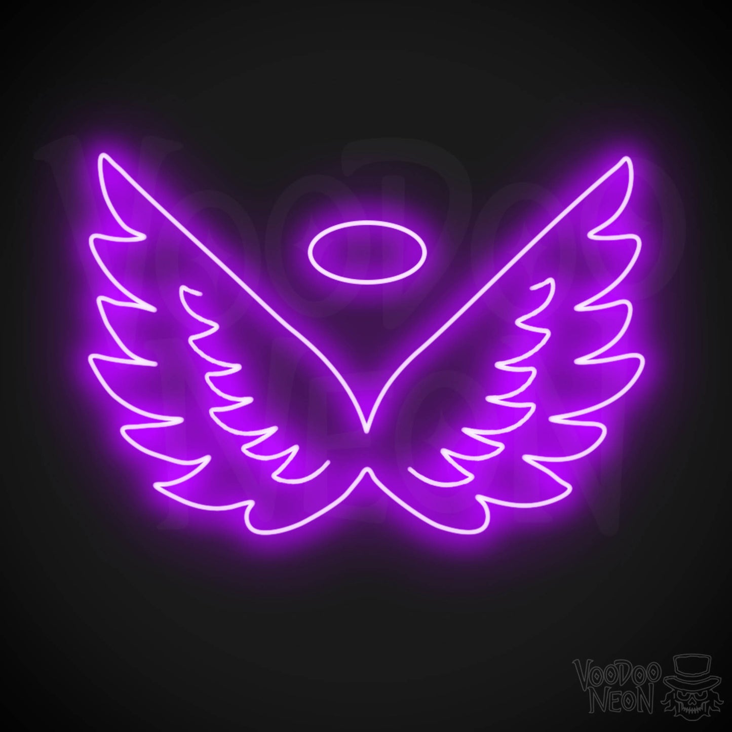 Angel Wings Neon Sign - Neon Angel Wings Sign - Wall Art - Color Purple