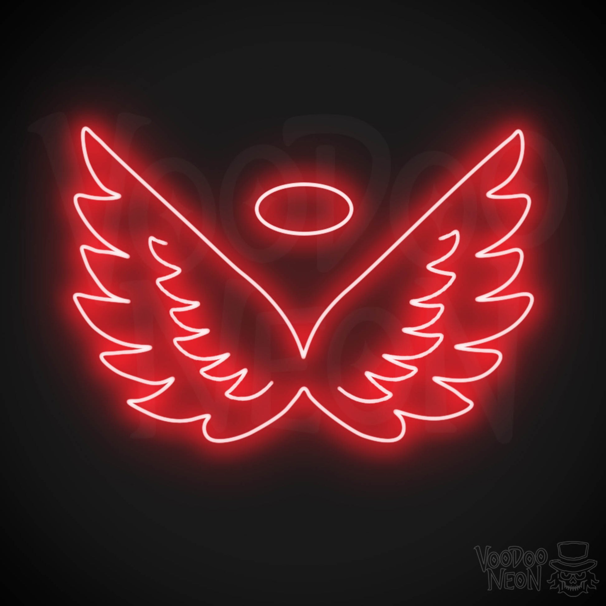 Angel Wings Neon Sign - Neon Angel Wings Sign - Wall Art - Color Red