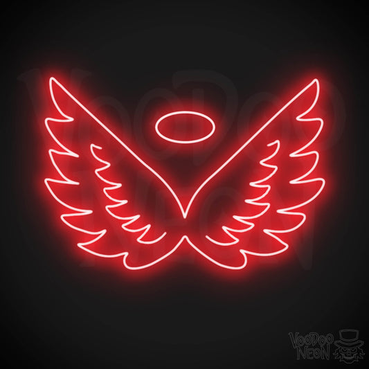 Angel Wings Neon Sign - Neon Angel Wings Sign - Wall Art - Color Red