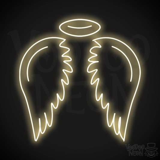 Angel Wings Wall Art - Angel Wings LED Sign - LED Neon Angel - Color Warm White
