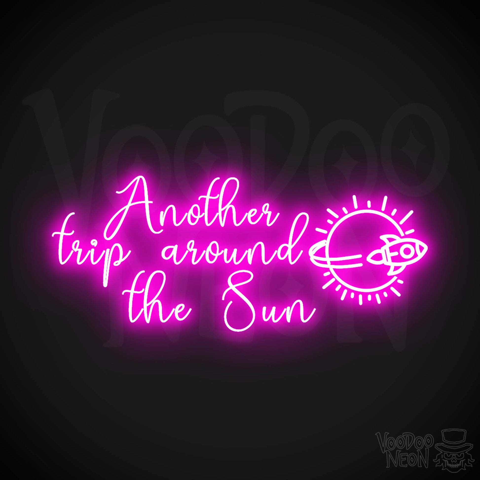 Another Trip Around The Sun Neon Sign - LED Lights Wall Art - Color Pink