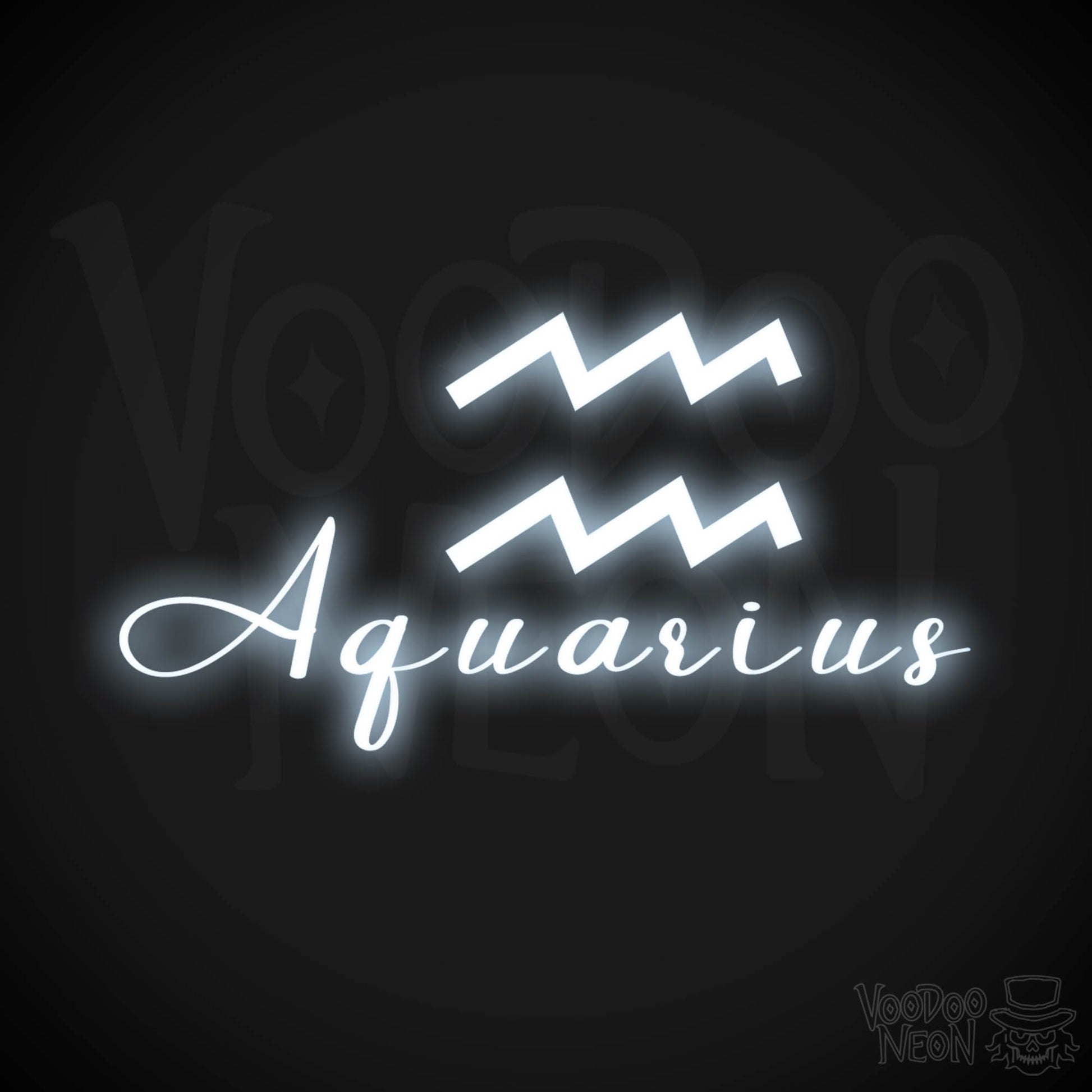 Aquarius Neon Sign - Neon Aquarius Sign - Aquarius Symbol - Neon Wall Art - Color Cool White