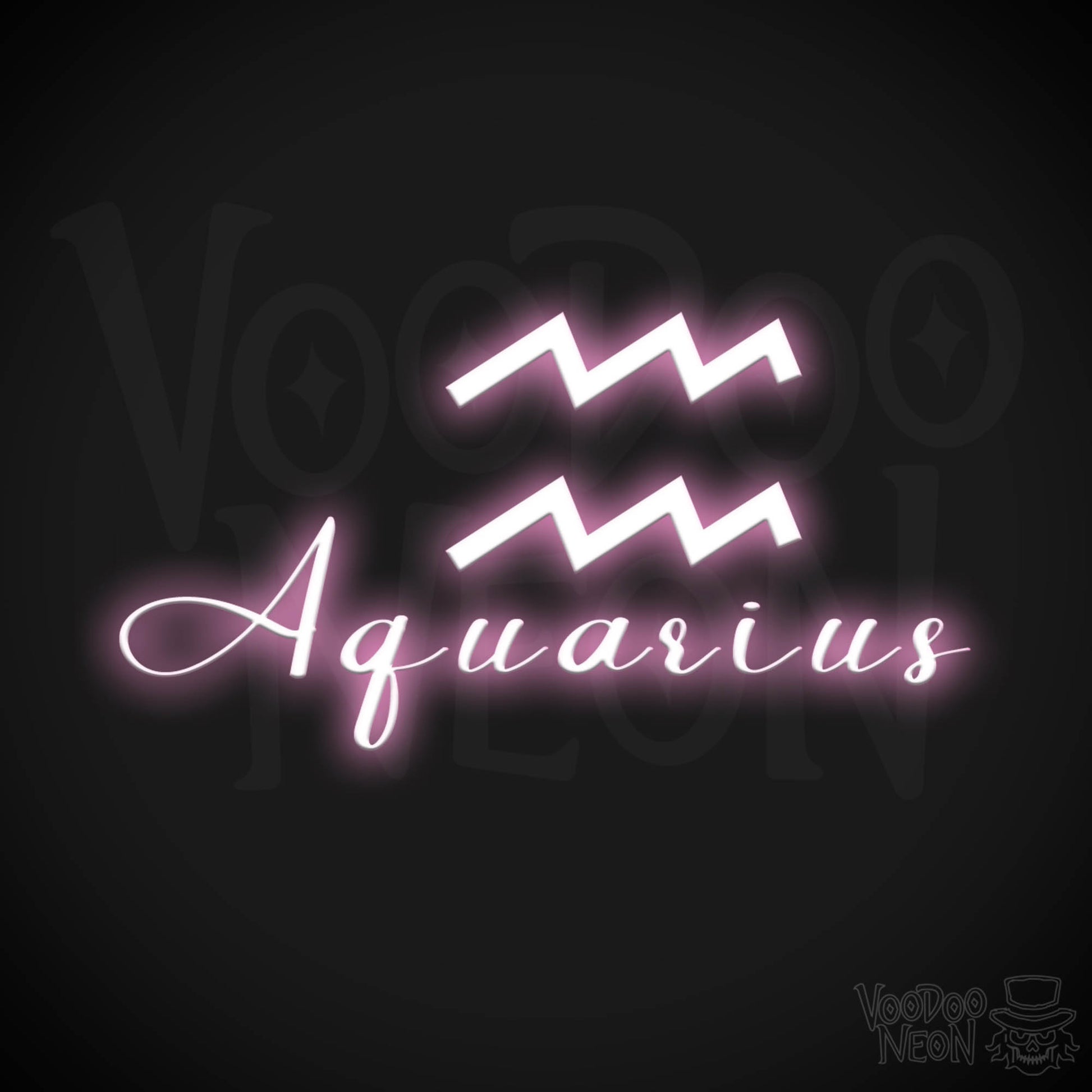 Aquarius Neon Sign - Neon Aquarius Sign - Aquarius Symbol - Neon Wall Art - Color Light Pink