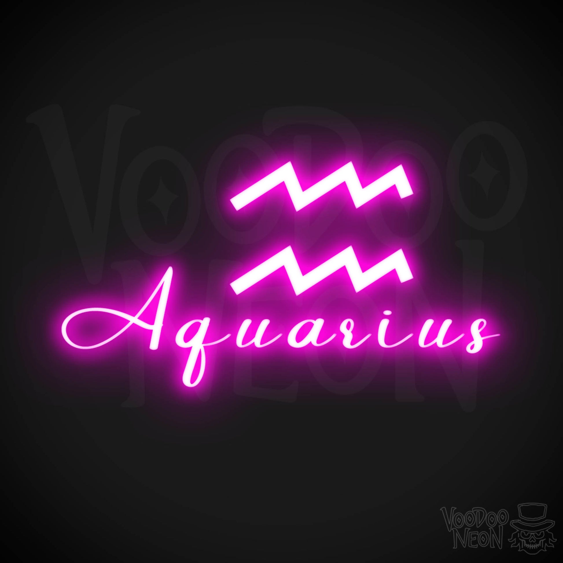 Aquarius Neon Sign - Neon Aquarius Sign - Aquarius Symbol - Neon Wall Art - Color Pink