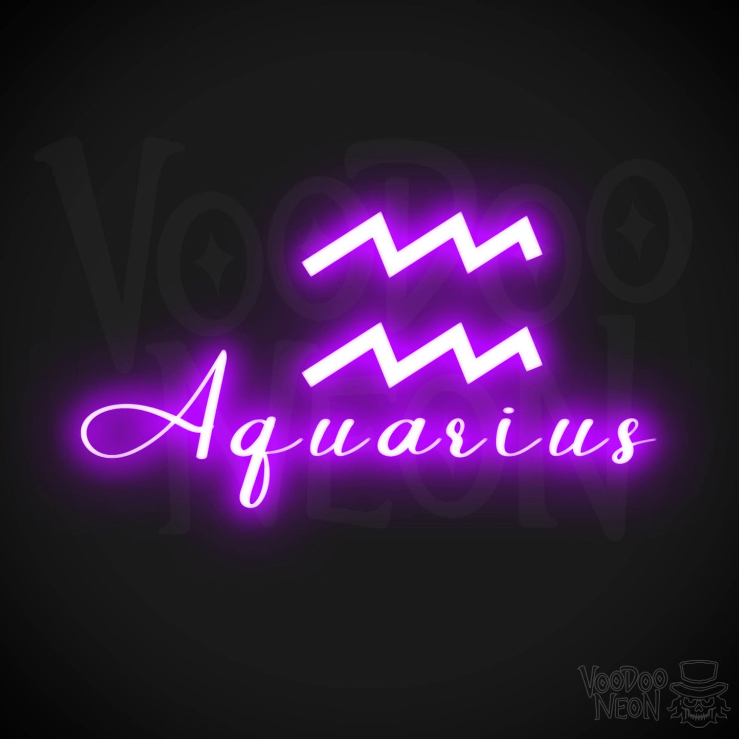 Aquarius Neon Sign - Neon Aquarius Sign - Aquarius Symbol - Neon Wall Art - Color Purple
