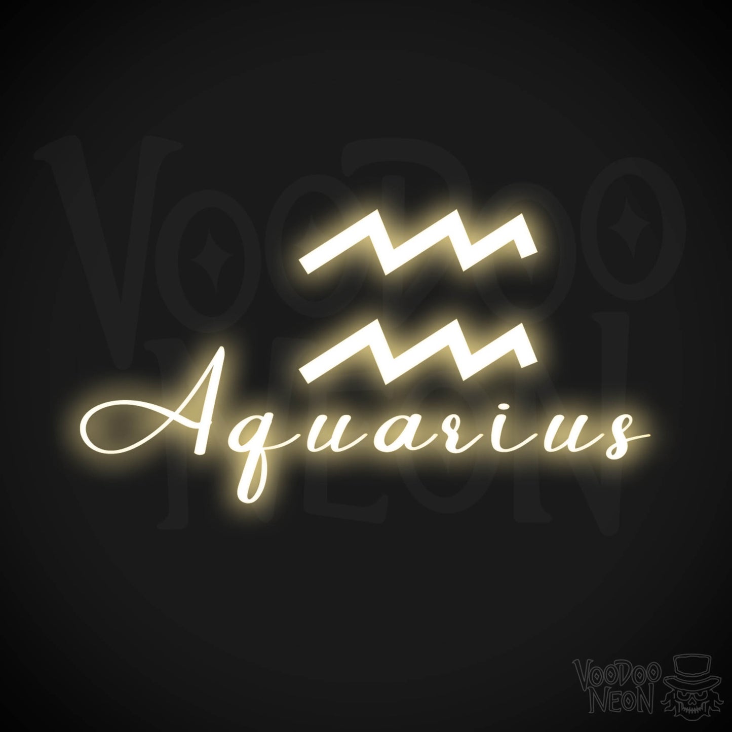 Aquarius Neon Sign - Neon Aquarius Sign - Aquarius Symbol - Neon Wall Art - Color Warm White
