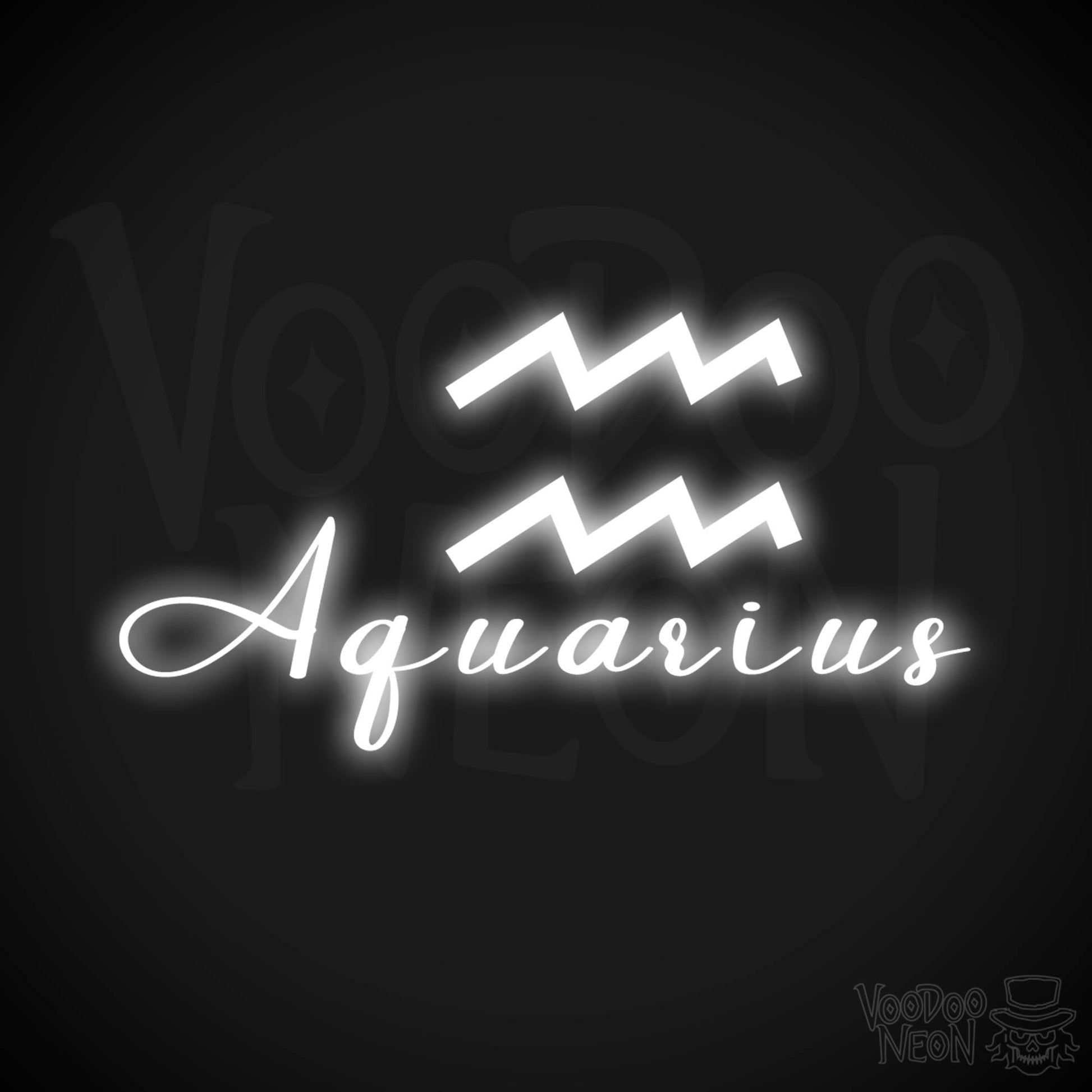 Aquarius Neon Sign - Neon Aquarius Sign - Aquarius Symbol - Neon Wall Art - Color White