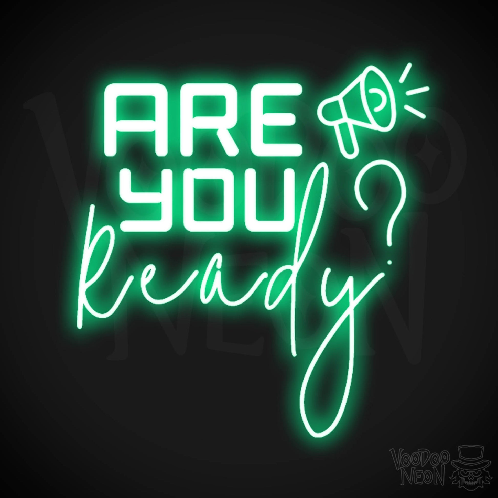 Are You Ready Neon Sign - Neon Are You Ready Sign - LED Wall Art - Color Green