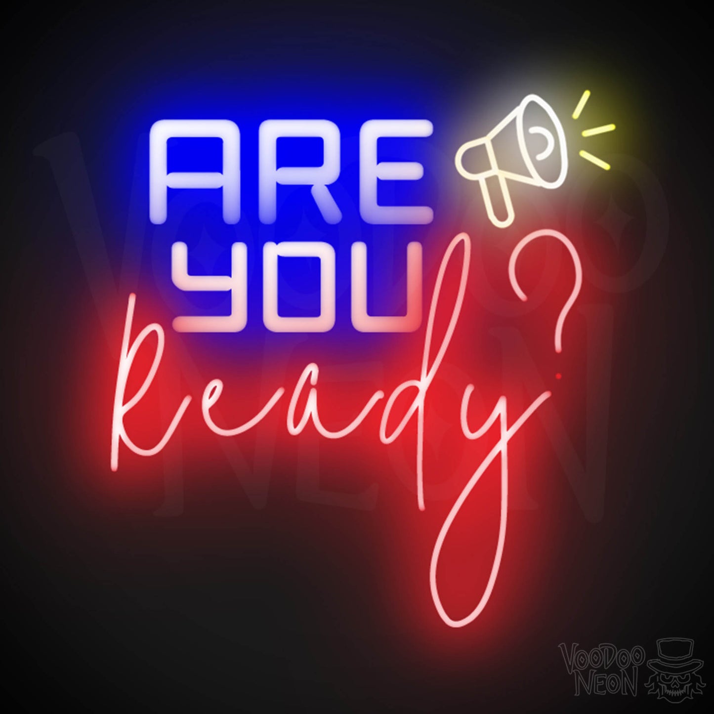 Are You Ready Neon Sign - Neon Are You Ready Sign - LED Wall Art - Color Multi-Color