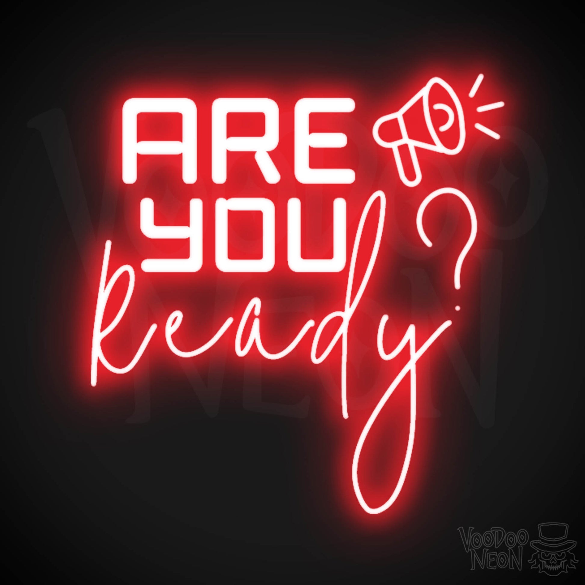 Are You Ready Neon Sign - Neon Are You Ready Sign - LED Wall Art - Color Red