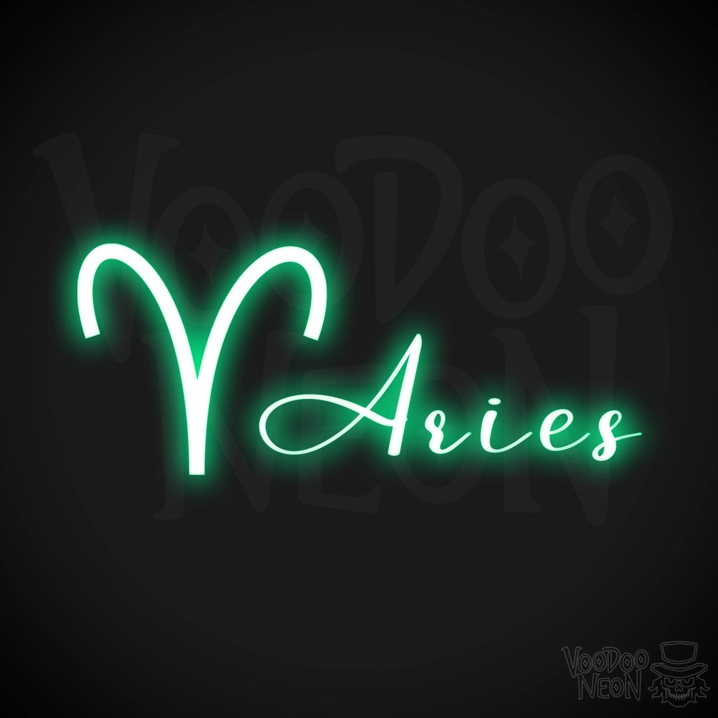 Aries Neon Sign - Neon Aries Sign - Aries Symbol - Neon Wall Art - Color Green