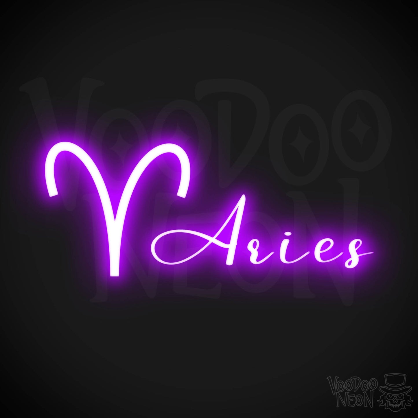 Aries Neon Sign - Neon Aries Sign - Aries Symbol - Neon Wall Art - Color Purple