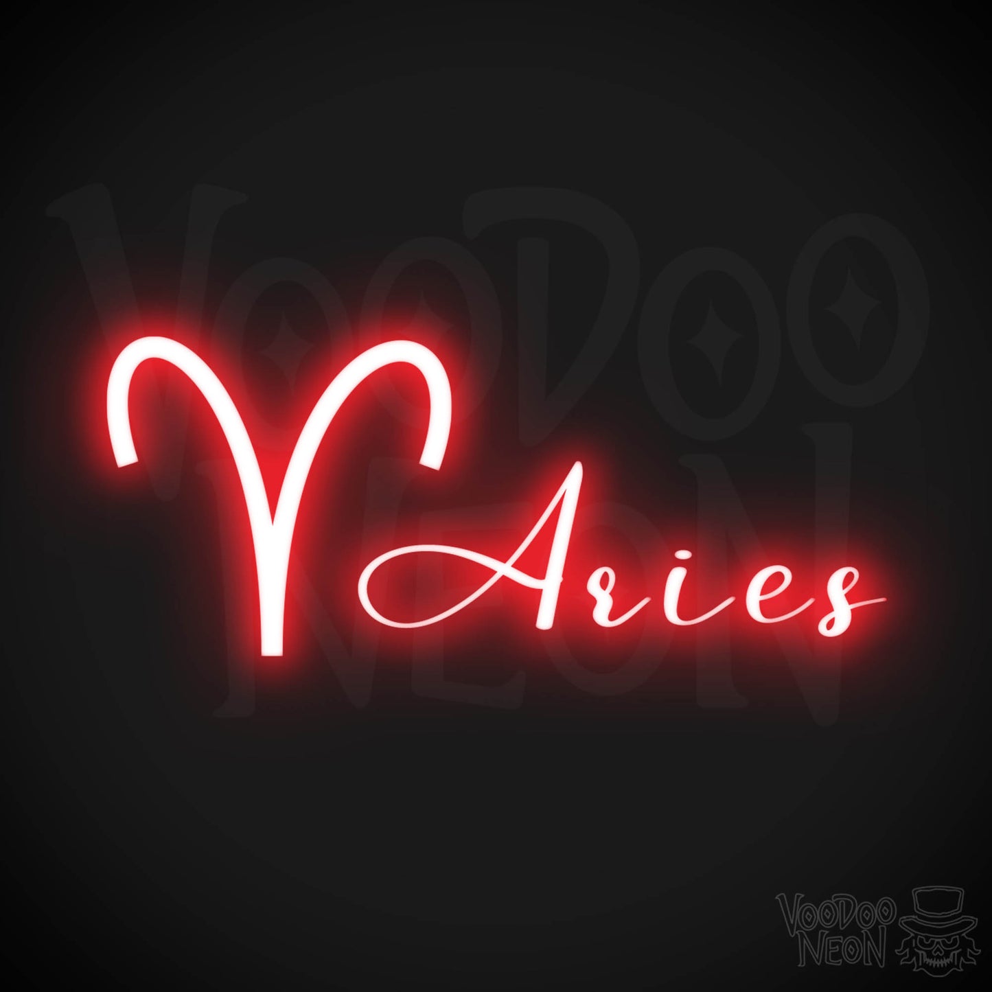 Aries Neon Sign - Neon Aries Sign - Aries Symbol - Neon Wall Art - Color Red