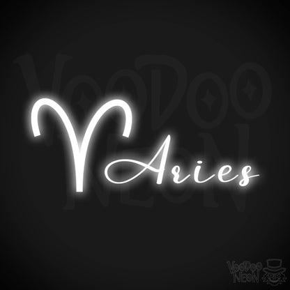 Aries Neon Sign - Neon Aries Sign - Aries Symbol - Neon Wall Art - Color White