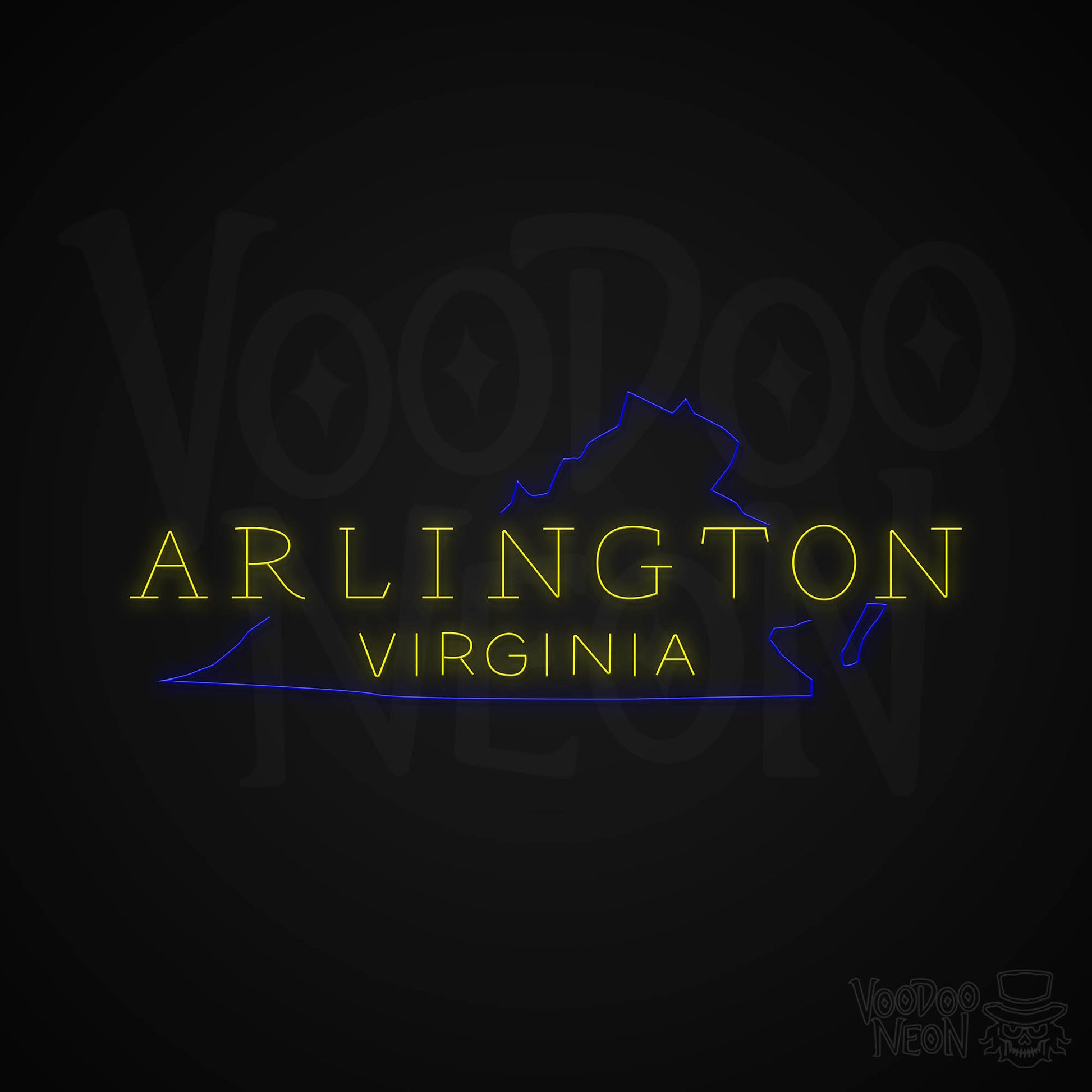 Arlington, Virginia Neon Sign - Multi-Color - Blackwall