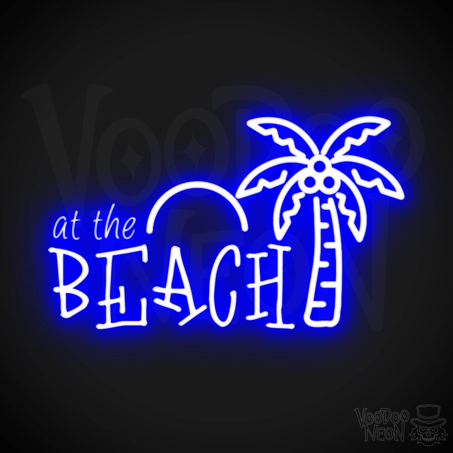 At The Beach Neon Sign - Neon At The Beach Sign - Color Dark Blue