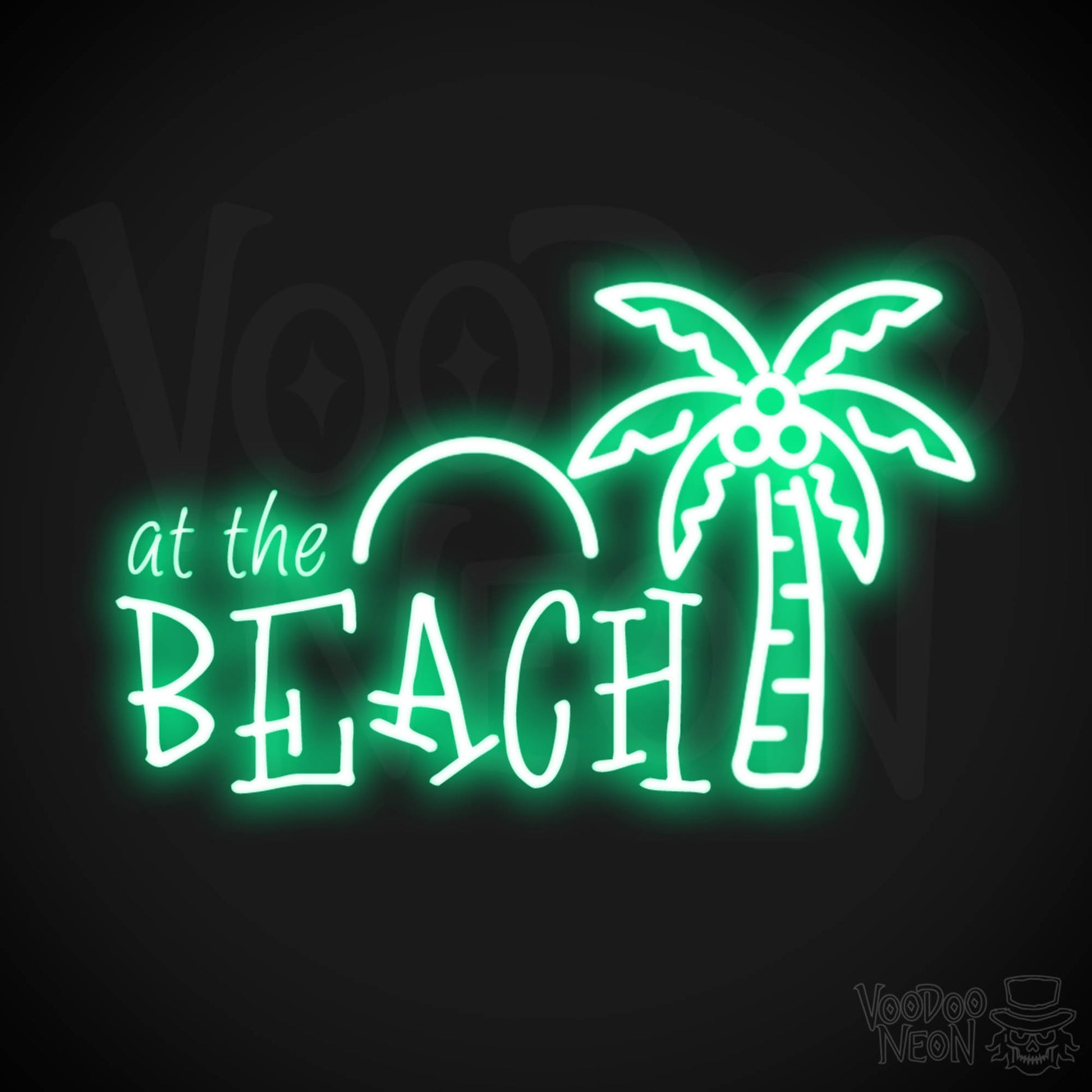 At The Beach Neon Sign - Neon At The Beach Sign - Color Green