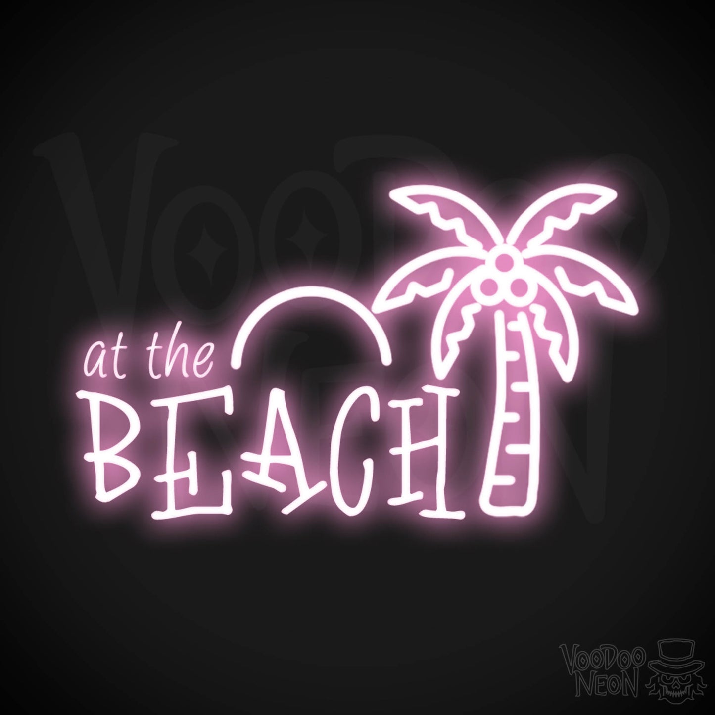 At The Beach Neon Sign - Neon At The Beach Sign - Color Light Pink