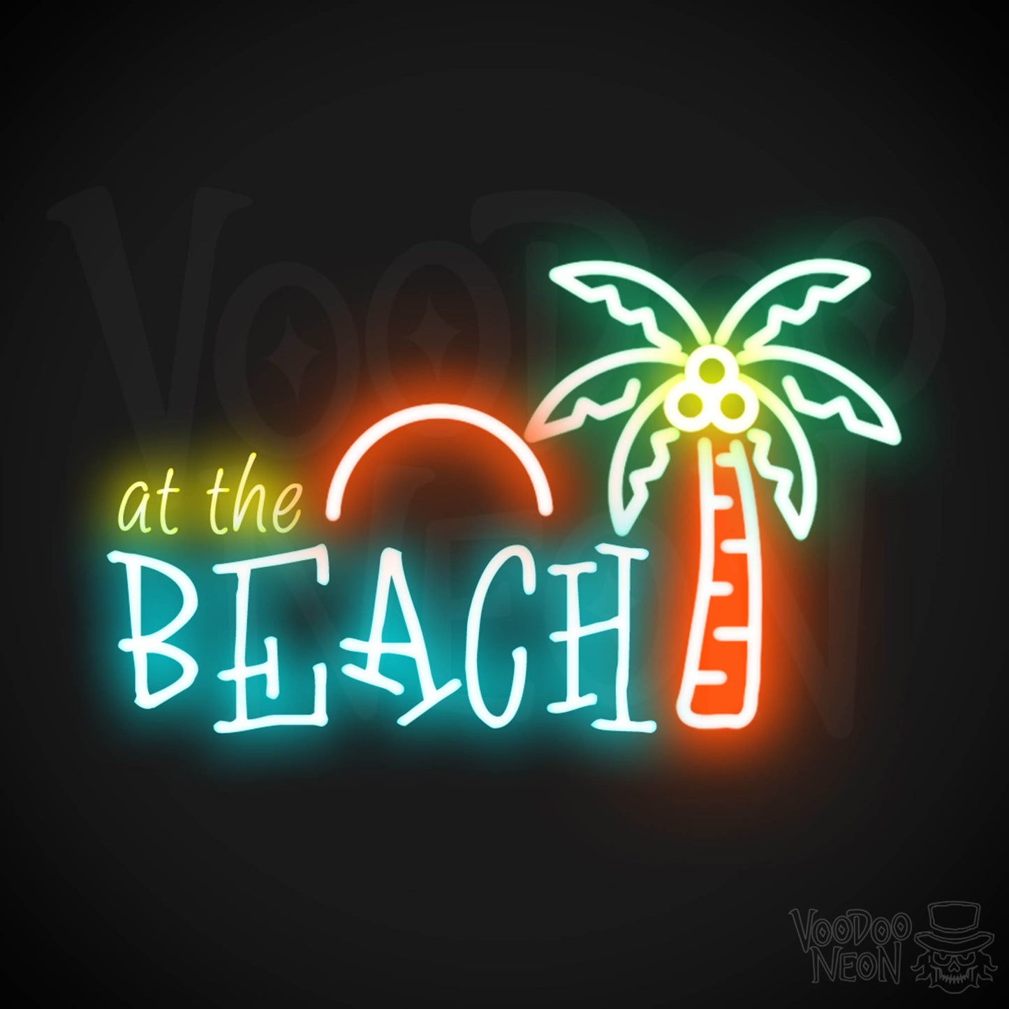 At The Beach Neon Sign - Neon At The Beach Sign - Color Multi-Color