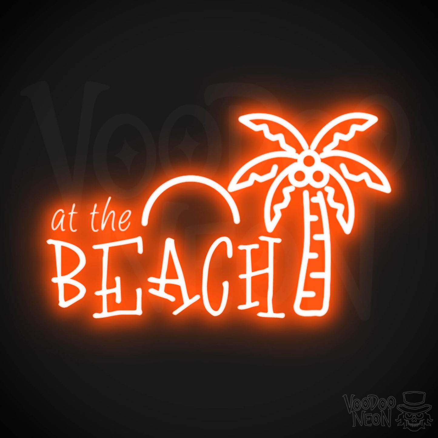 At The Beach Neon Sign - Neon At The Beach Sign - Color Orange