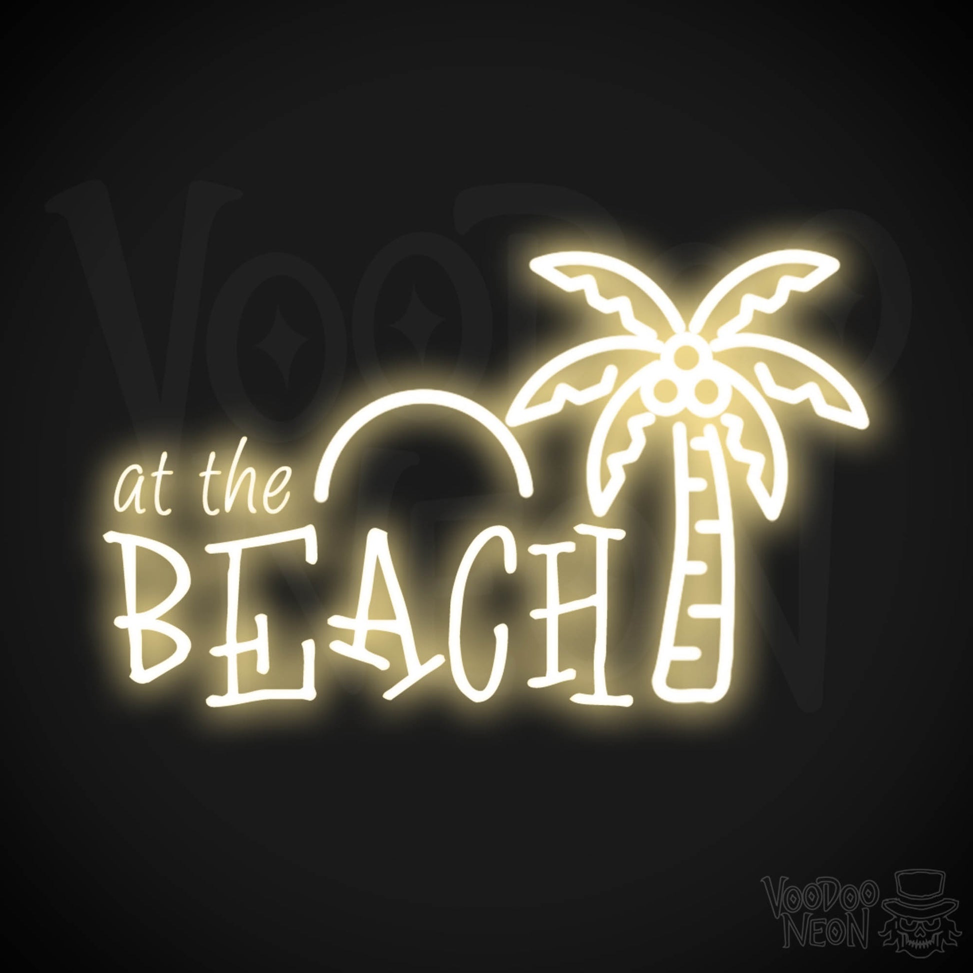 At The Beach Neon Sign - Neon At The Beach Sign - Color Warm White