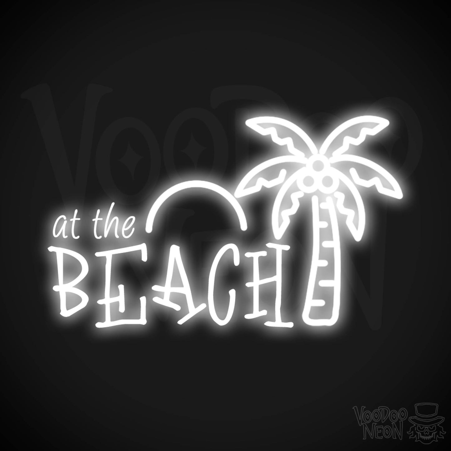 At The Beach Neon Sign - Neon At The Beach Sign - Color White