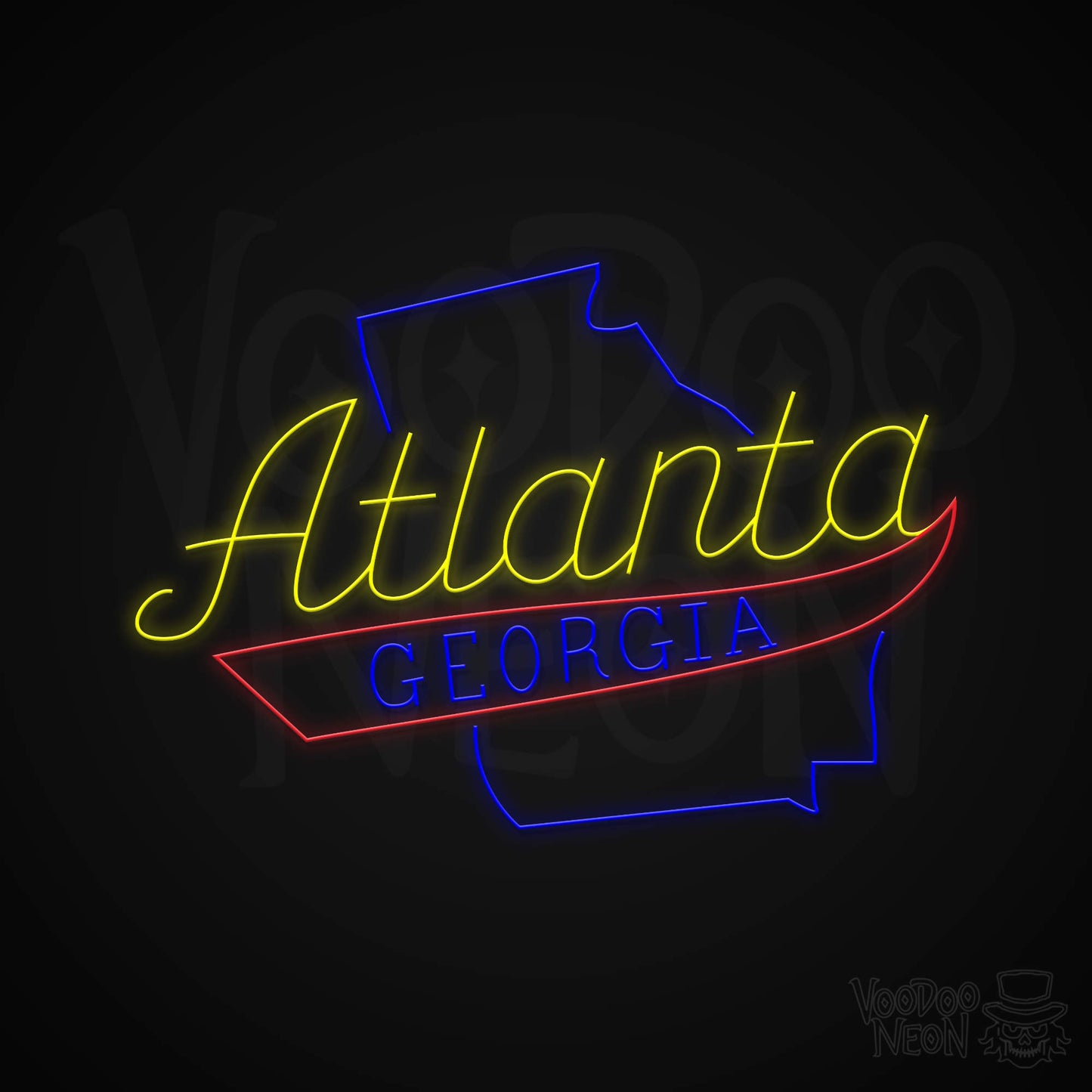 Atlanta, Georgia Neon Sign - Multi-Color