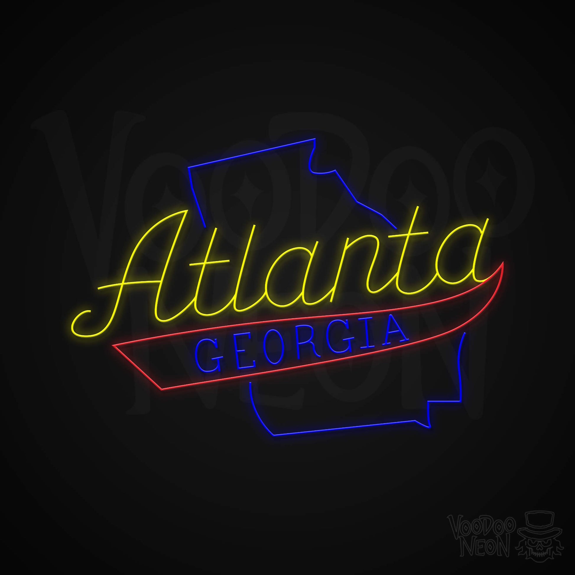 Atlanta, Georgia Neon Sign - Multi-Color