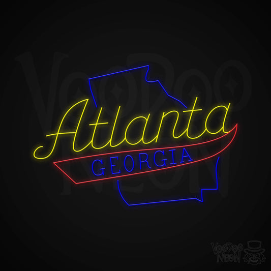 Atlanta, Georgia Neon Sign - Multi-Color