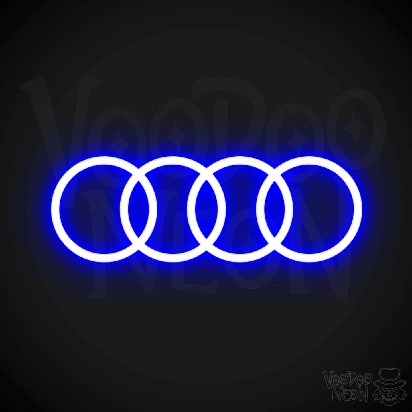 Audi Neon Sign - Neon Audi Sign - Audi Decor - Neon Audi Logo - Color Dark Blue