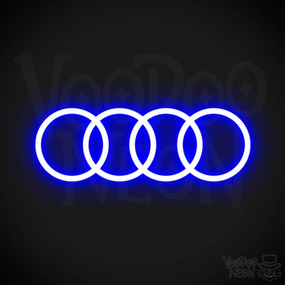 Audi Neon Sign - Neon Audi Sign - Audi Decor - Neon Audi Logo - Color Dark Blue
