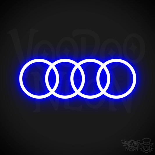 Audi Neon Sign - Neon Audi Sign - Audi Decor - Neon Audi Logo - Color Dark Blue