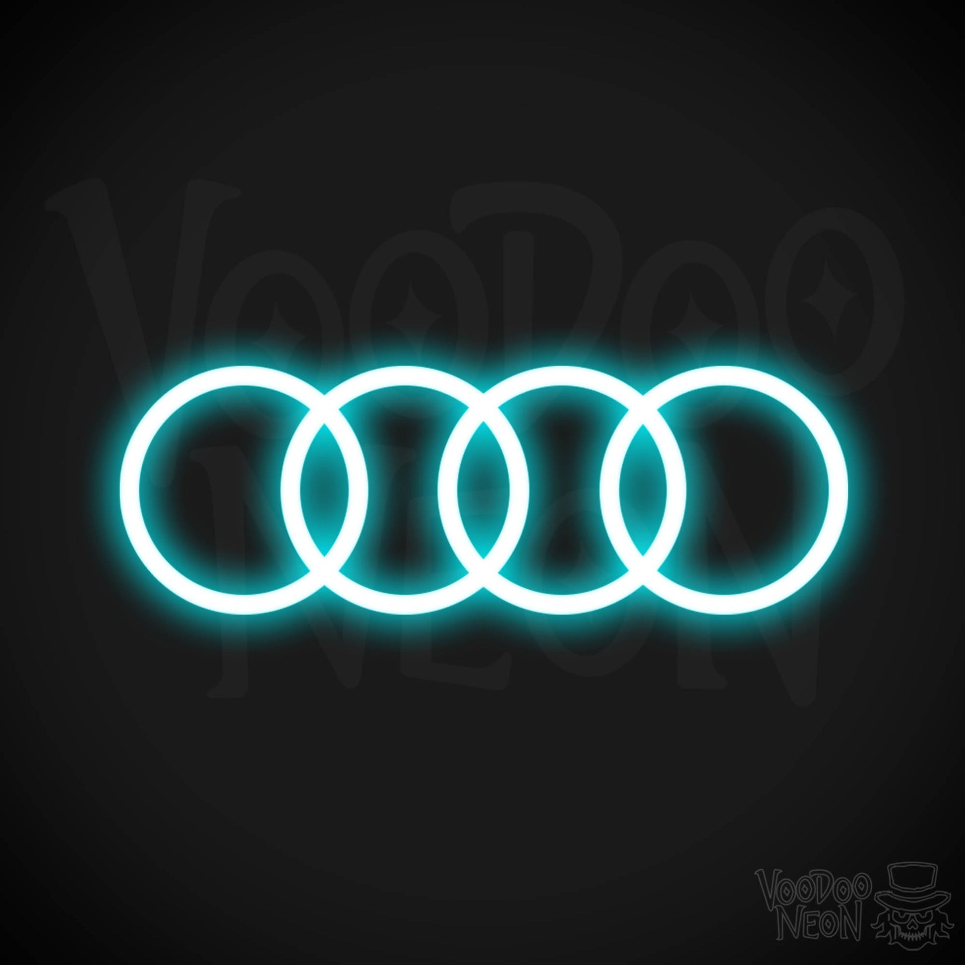 Audi Neon Sign - Neon Audi Sign - Audi Decor - Neon Audi Logo - Color Ice Blue