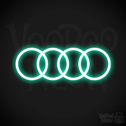 Audi Neon Sign - Neon Audi Sign - Audi Decor - Neon Audi Logo - Color Light Green