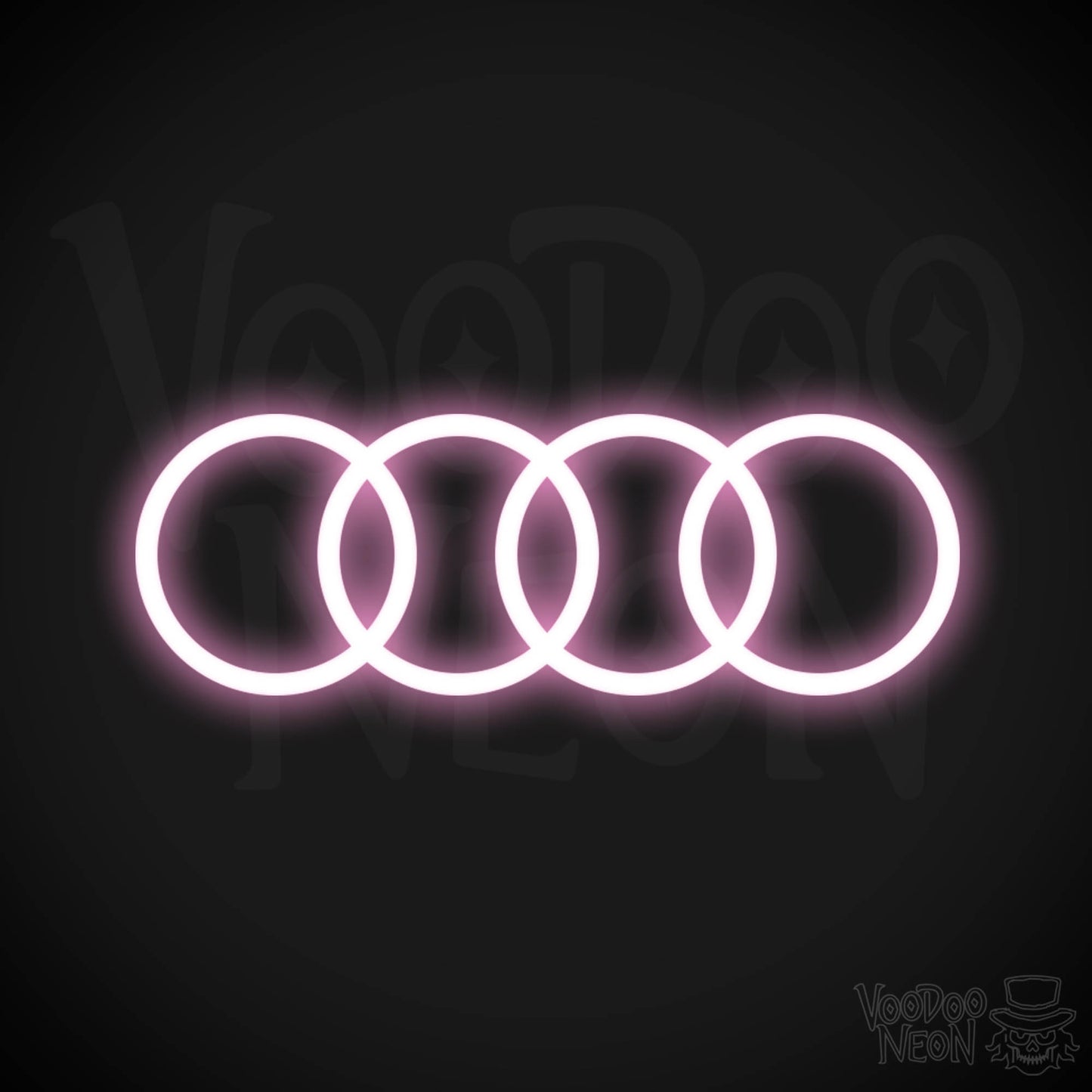 Audi Neon Sign - Neon Audi Sign - Audi Decor - Neon Audi Logo - Color Light Pink