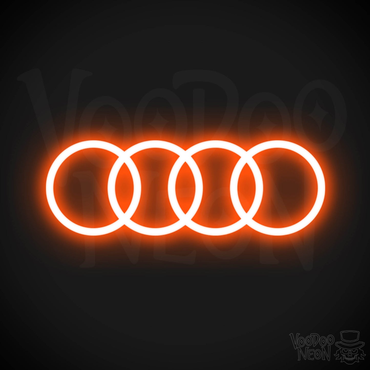 Audi Neon Sign - Neon Audi Sign - Audi Decor - Neon Audi Logo - Color Orange
