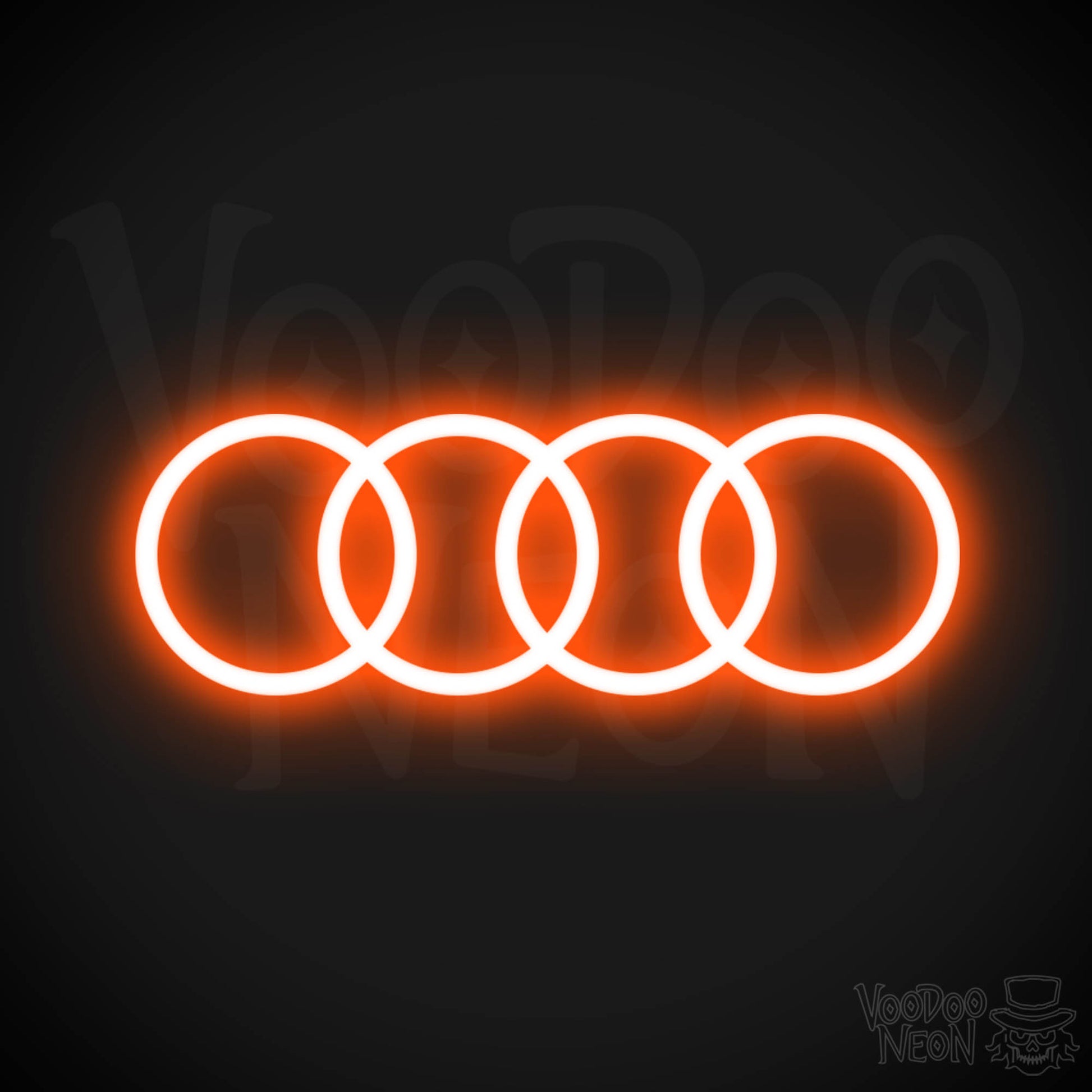 Audi Neon Sign - Neon Audi Sign - Audi Decor - Neon Audi Logo - Color Orange