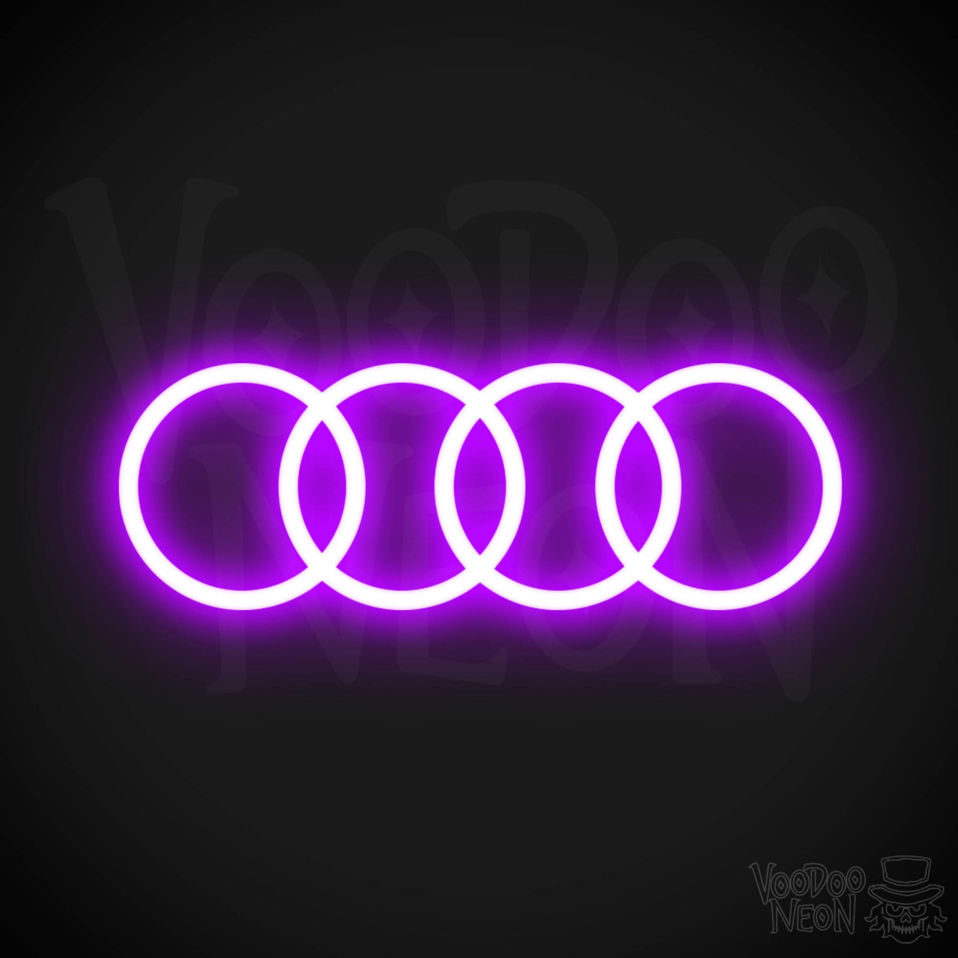 Audi Neon Sign - Neon Audi Sign - Audi Decor - Neon Audi Logo - Color Purple