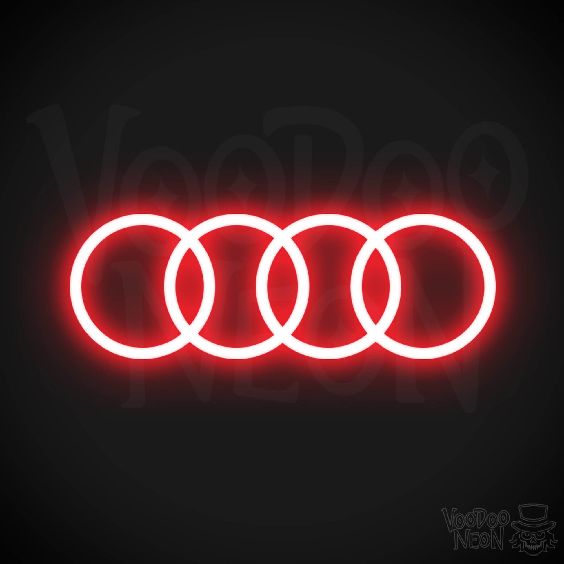 Audi Neon Sign - Neon Audi Sign - Audi Decor - Neon Audi Logo - Color Red
